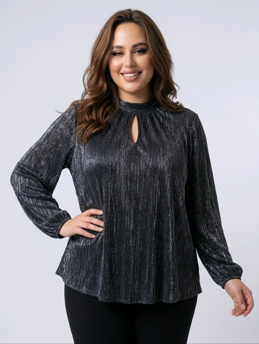 Lane Bryant Black Shimmer Top